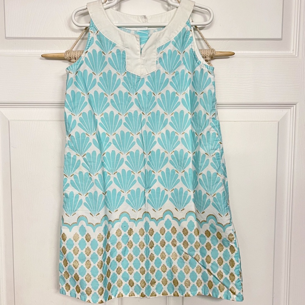 Gymboree | Shell Pattern With Gold Glitter Dress